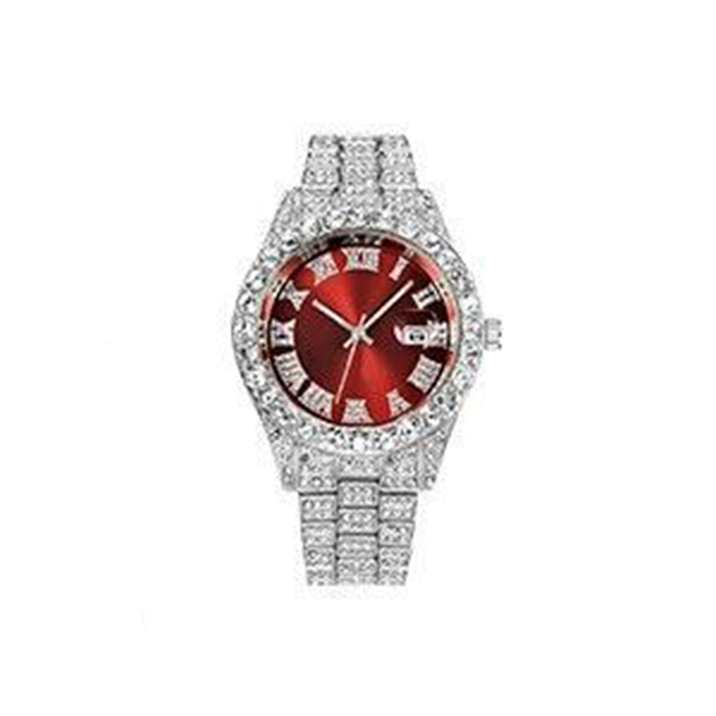 Men Luxury Hip Hop Watch Iced Bling Diamond with Stainless Steel Band