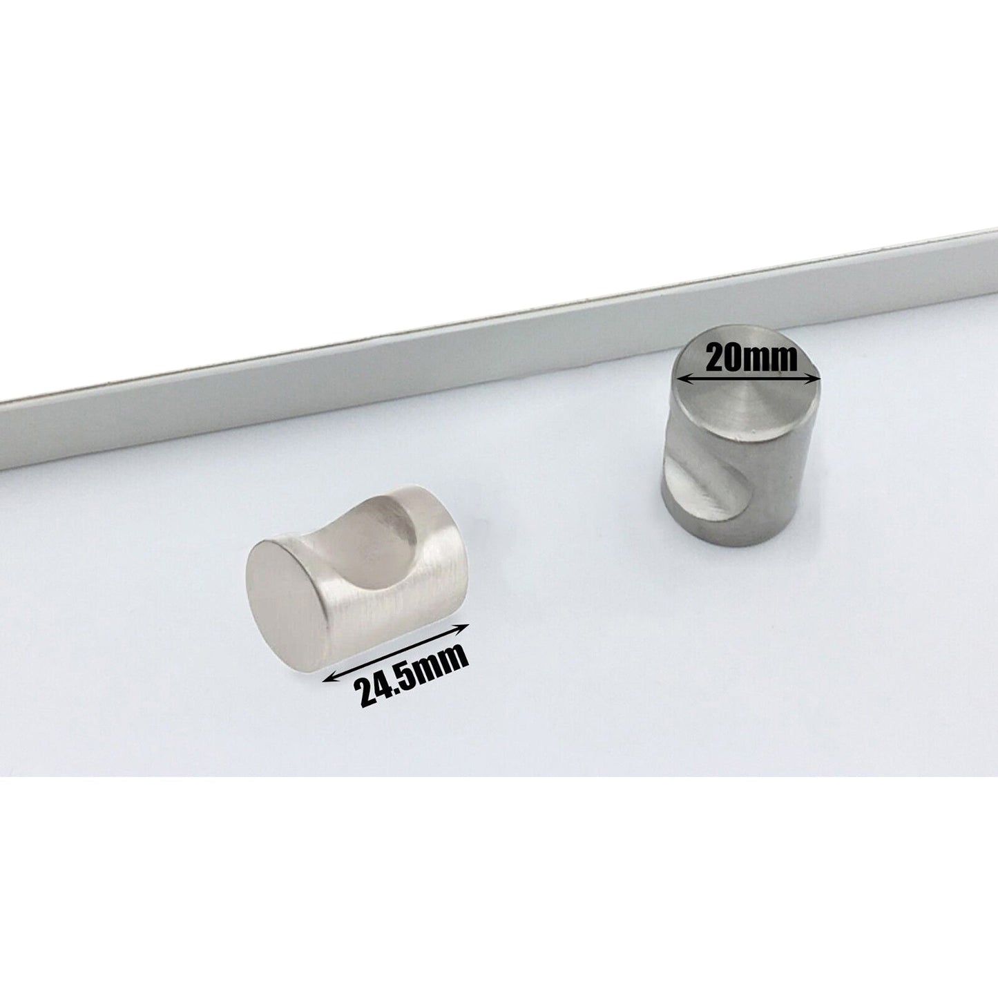 Silver Notched Style 20 x 24.5mm Cabinet Door Drawer Handles Knobs
