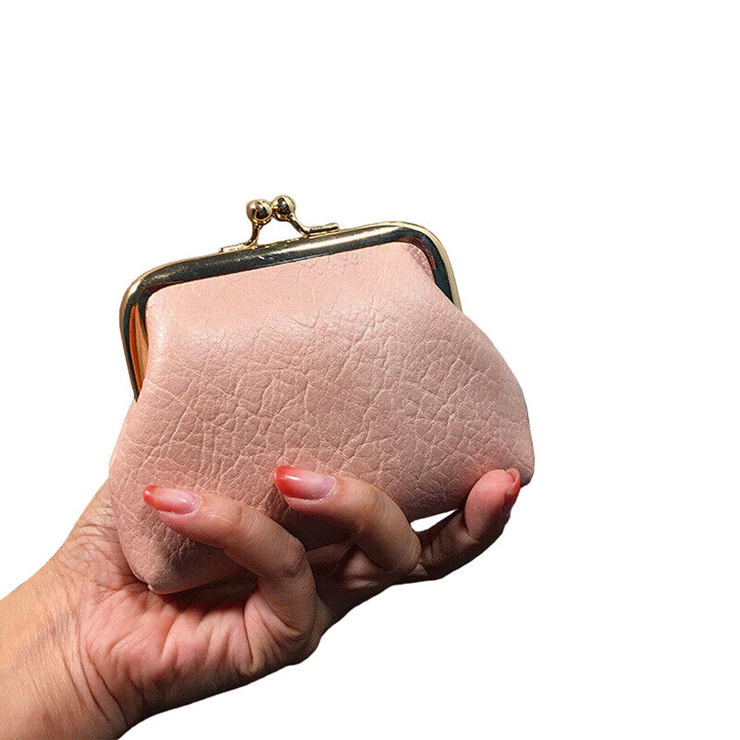 Small Leather Cosmetic Bag for Coin and Lipstick Storage