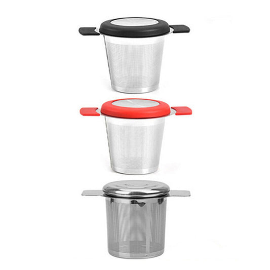 Tea Infuser Cup with Stainless Steel Mesh and Lid for Loose Leaf