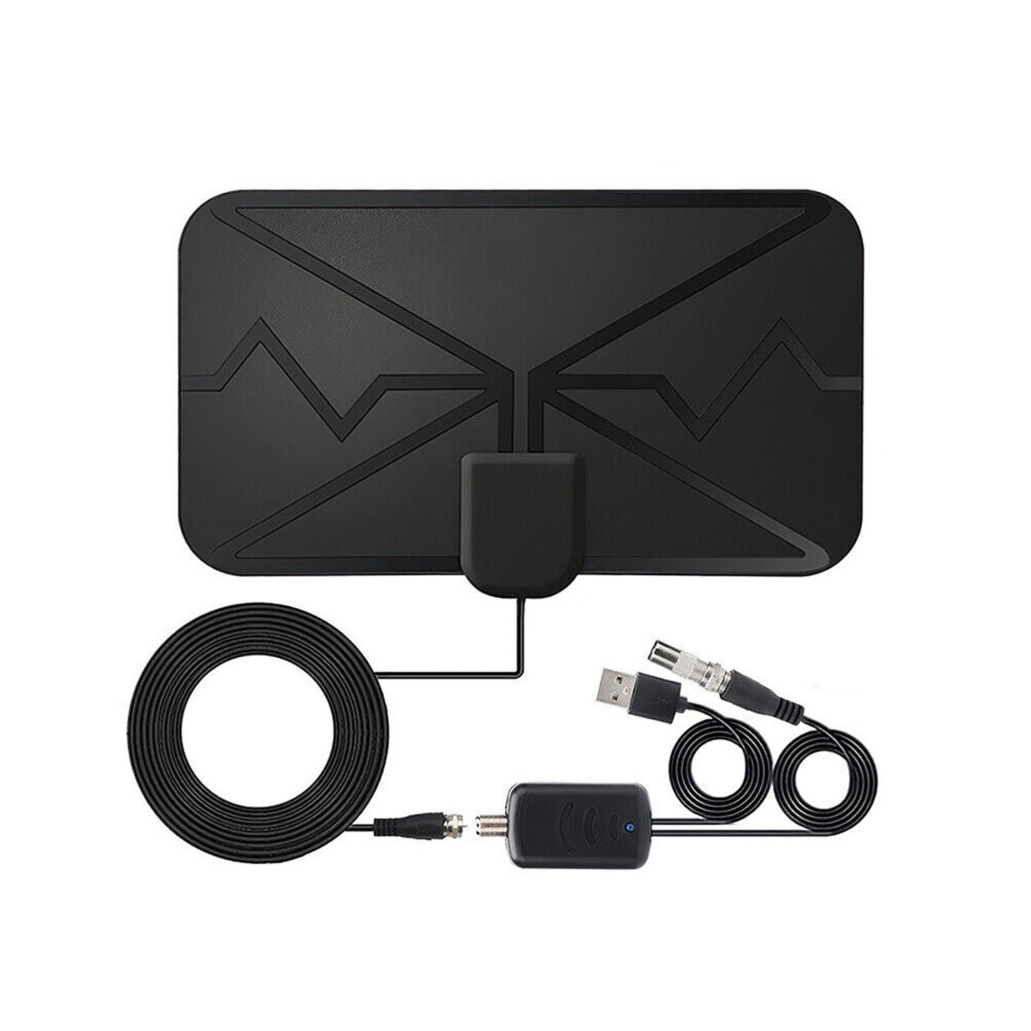 HDTV Indoor Outdoor Digital TV Antenna with 300 Miles Range Signal Booster