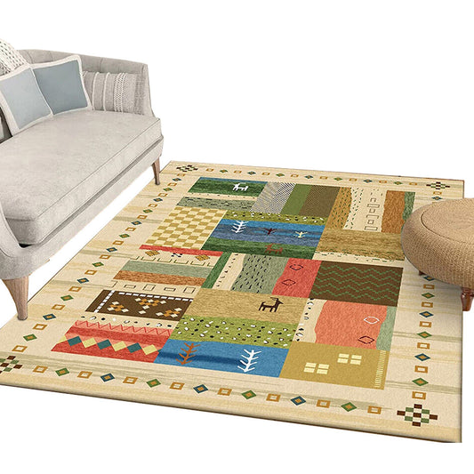 Game Grid Design Large Soft Shaggy Easy Clean Area Rug