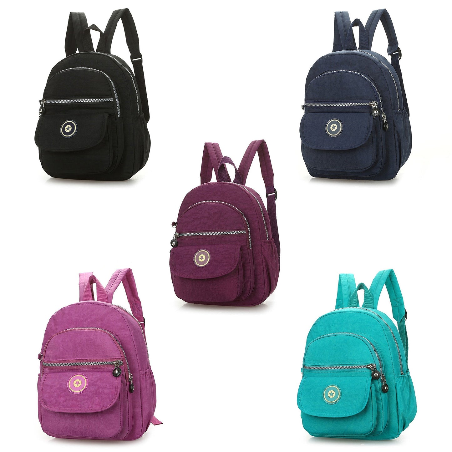 Casual Waterproof Nylon Rucksack Small Travel Backpack Women Shoulder Handbag
