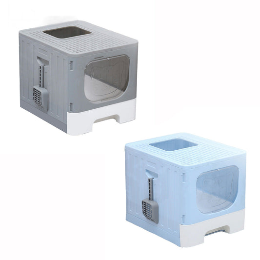 Enclosed Cat Litter Box with Scoop Large Hooded Kitty Toilet
