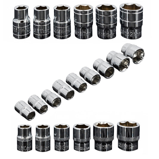 CRV Drive Sockets Set Power Tools Sizes 5 to 21mm