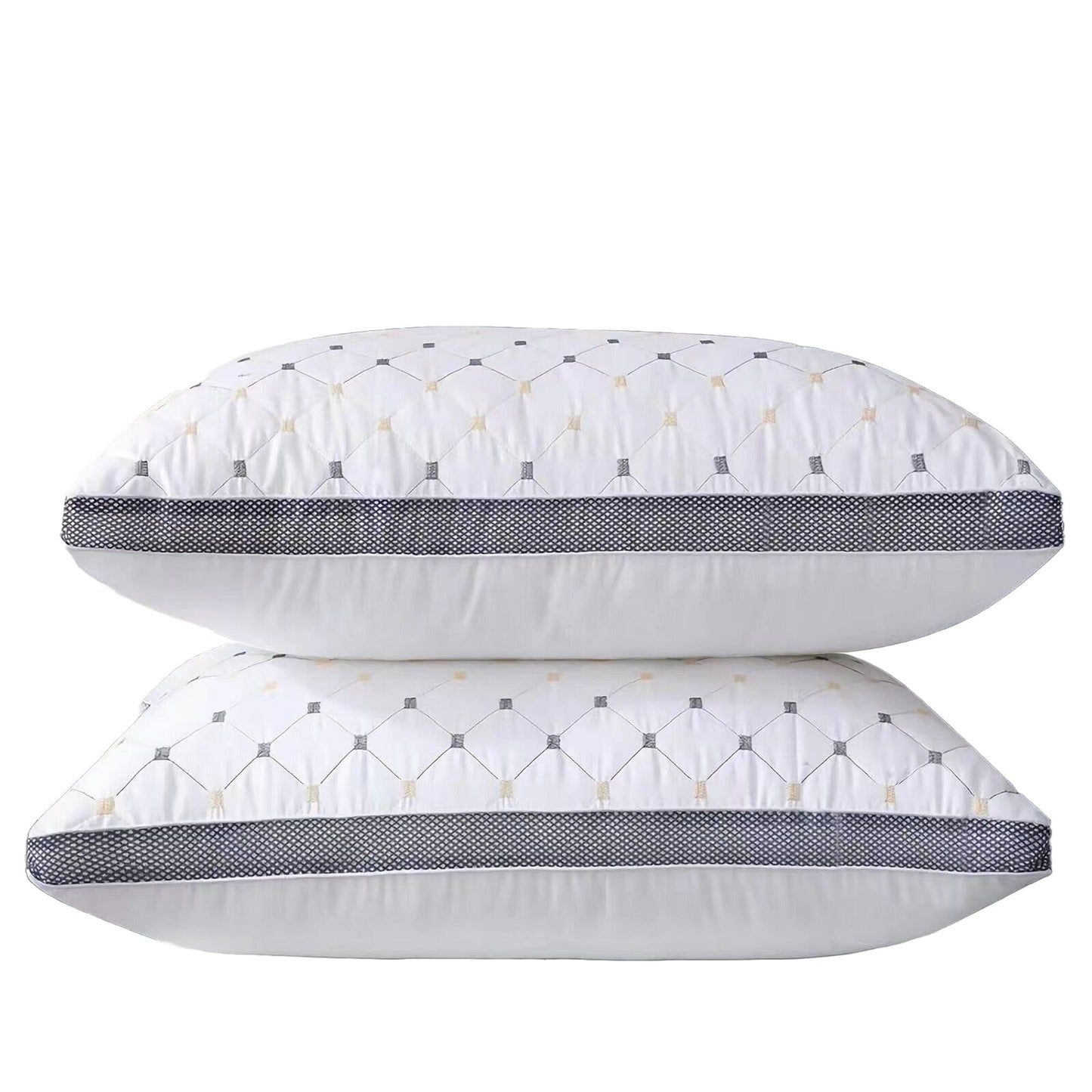 Checked Ultra-Soft Hotel Quality Twin Pack Pillows for Home