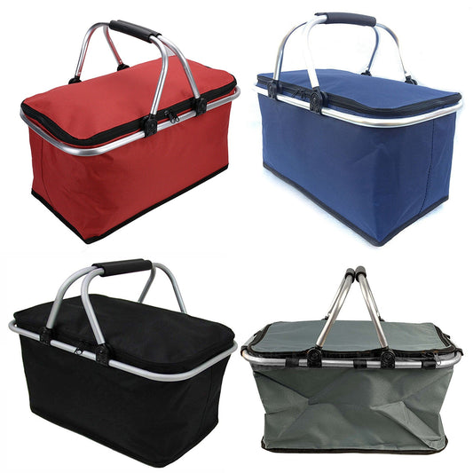 Foldable Insulated Picnic Basket Outdoor Cooler Bag Tote