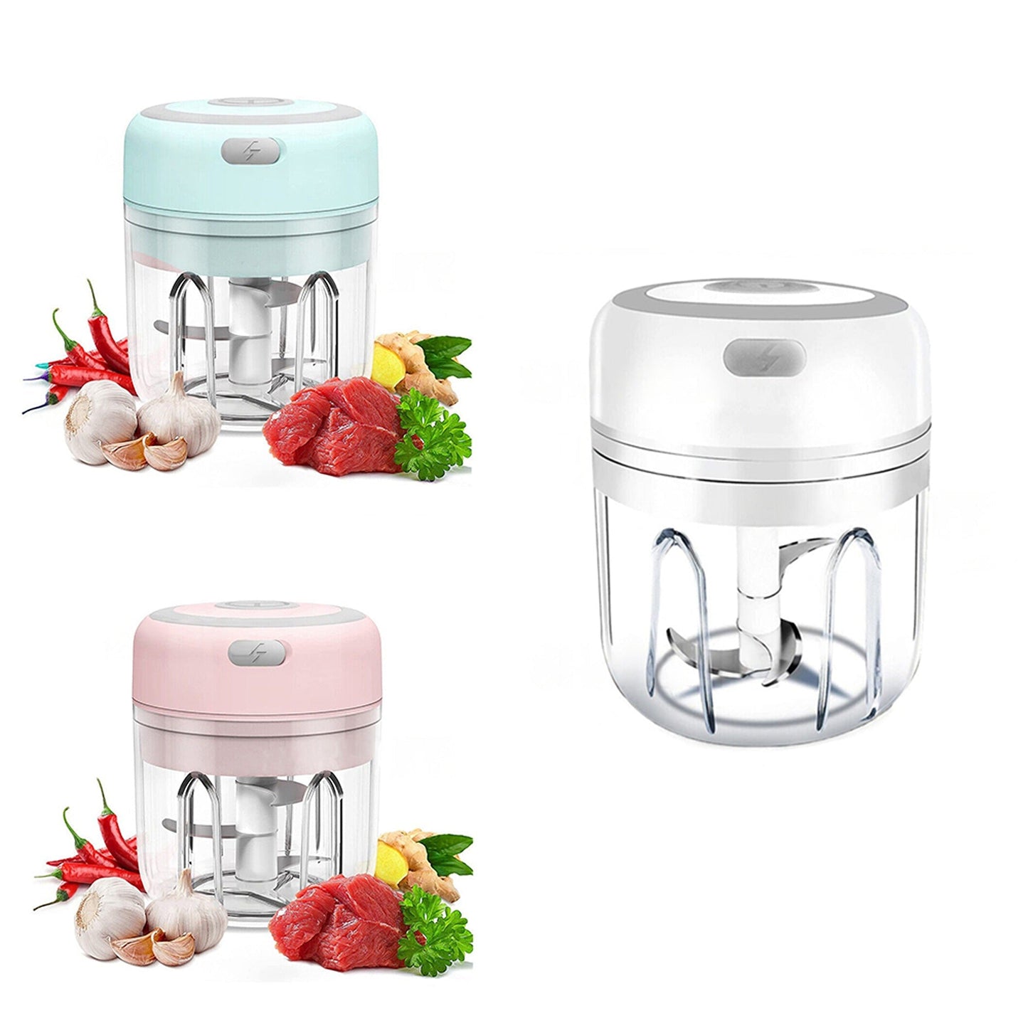 Compact Electric Vegetable and Garlic Chopper 250ml Grinder Blender