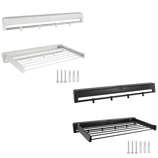 Wall-Mounted Laundry Drying Rack Foldable Clothes Airer for Indoor Outdoor