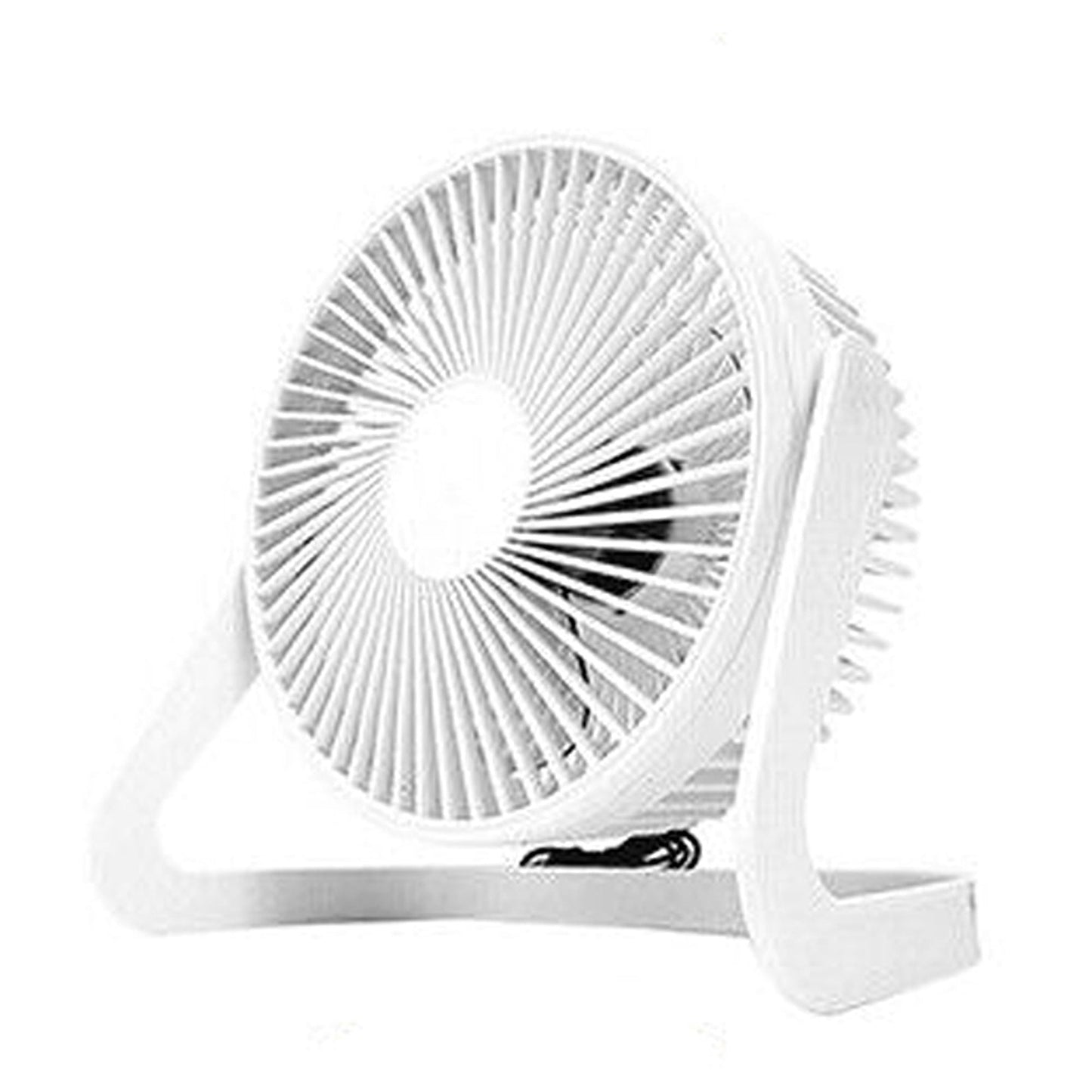 White Compact USB Powered Desk Fan Quiet Personal Cooler for Tabletop Use