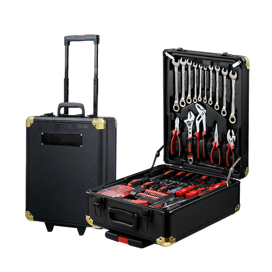 Mechanic DIY Toolbox with 1375 Pieces Portable Rolling Case Trolley Set