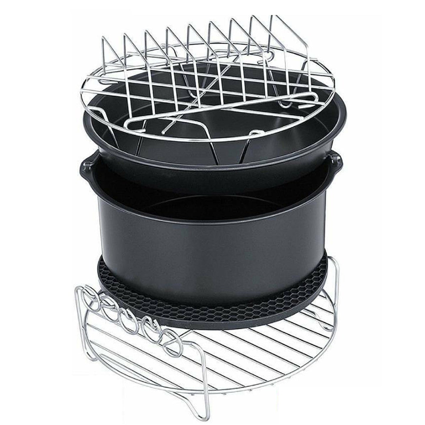 6-in-1 Baking Accessory Set for Air Fryers Baking Pan Rack Cake Pizza