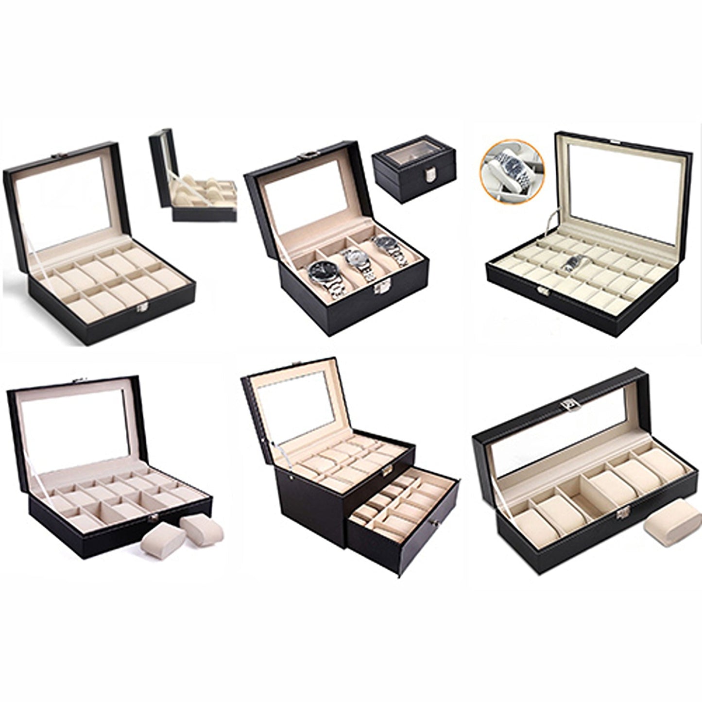 Watch Display Organizer Jewelry Storage Case Box