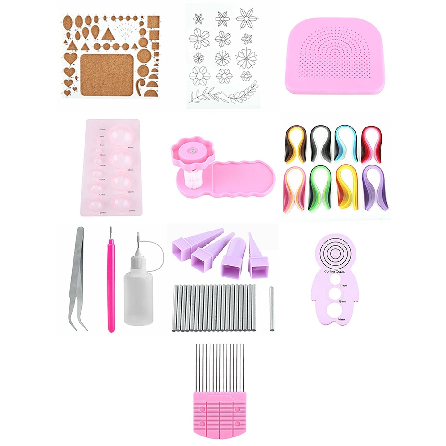 Quilling Craft Kit with Slotted Tools Strips and Tweezer for Decoration