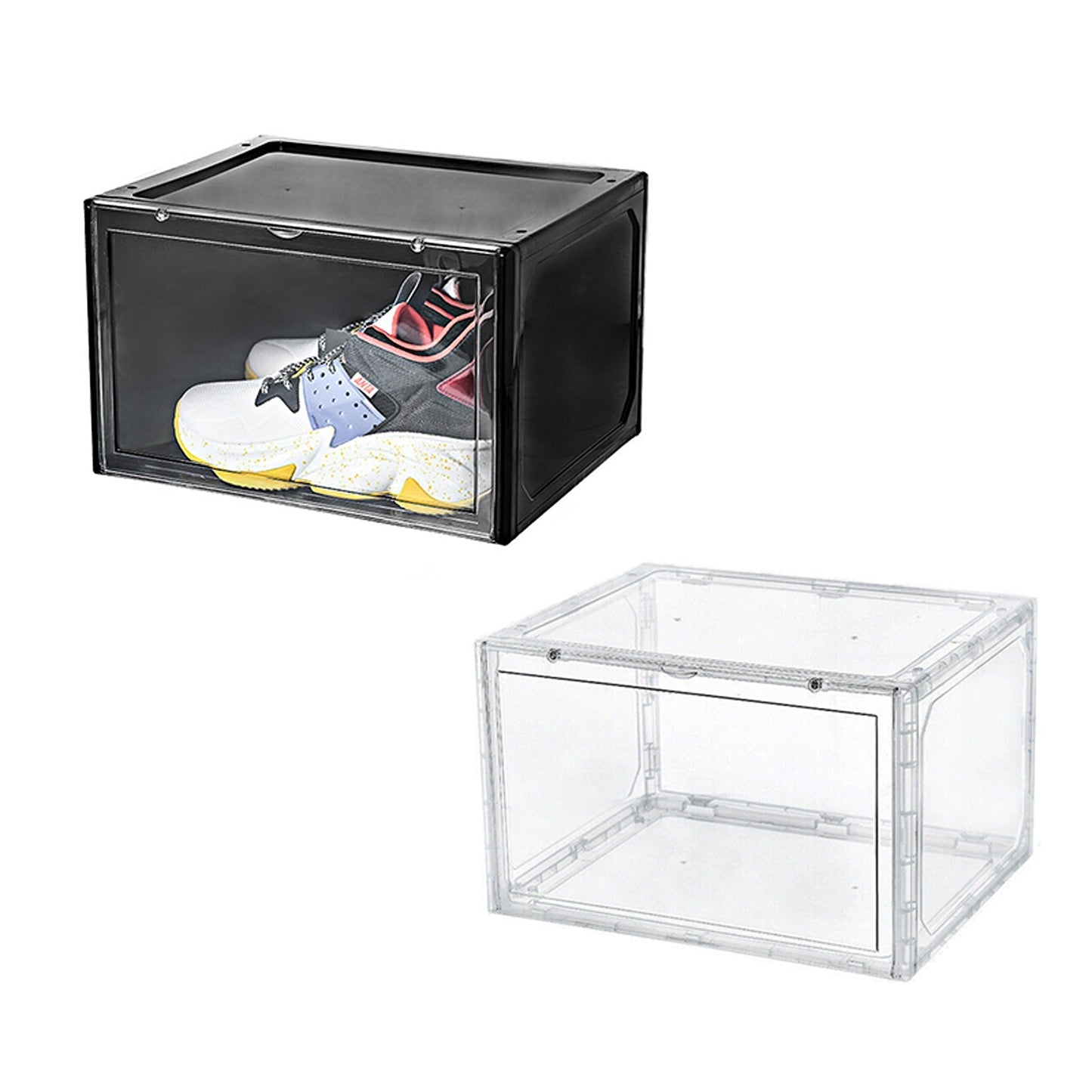 1x Premium Sneaker Display Shoe Box Stackable Clear Storage Side