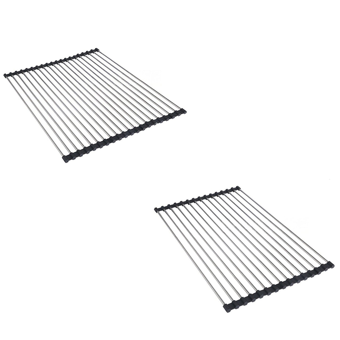 Over Sink Dish Drainer Stainless Steel Roll Up Foldable Rack