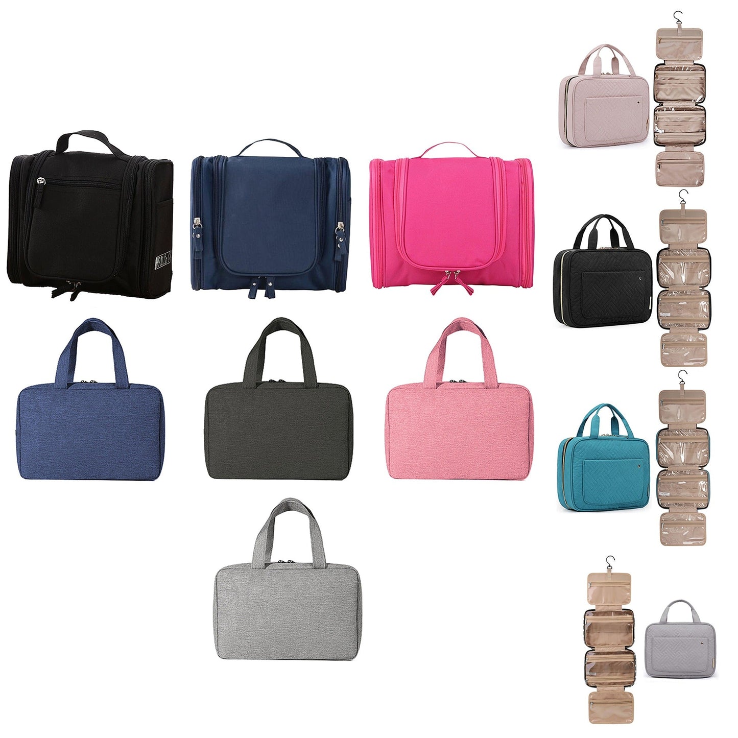 Large Travel Toiletry Organizer with Hanging Hook Cosmetic Makeup Bag