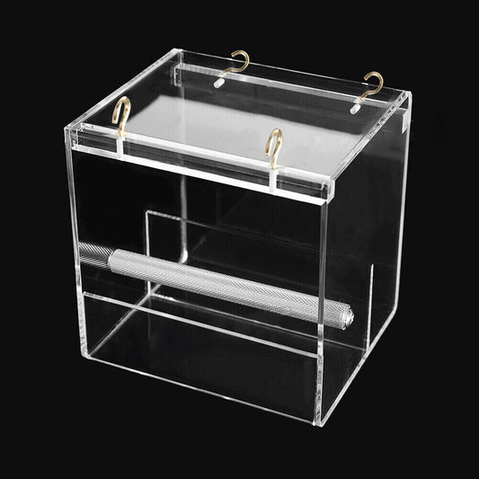 No Mess Bird Cage Feeder Automatic Parrot Seed Container Box