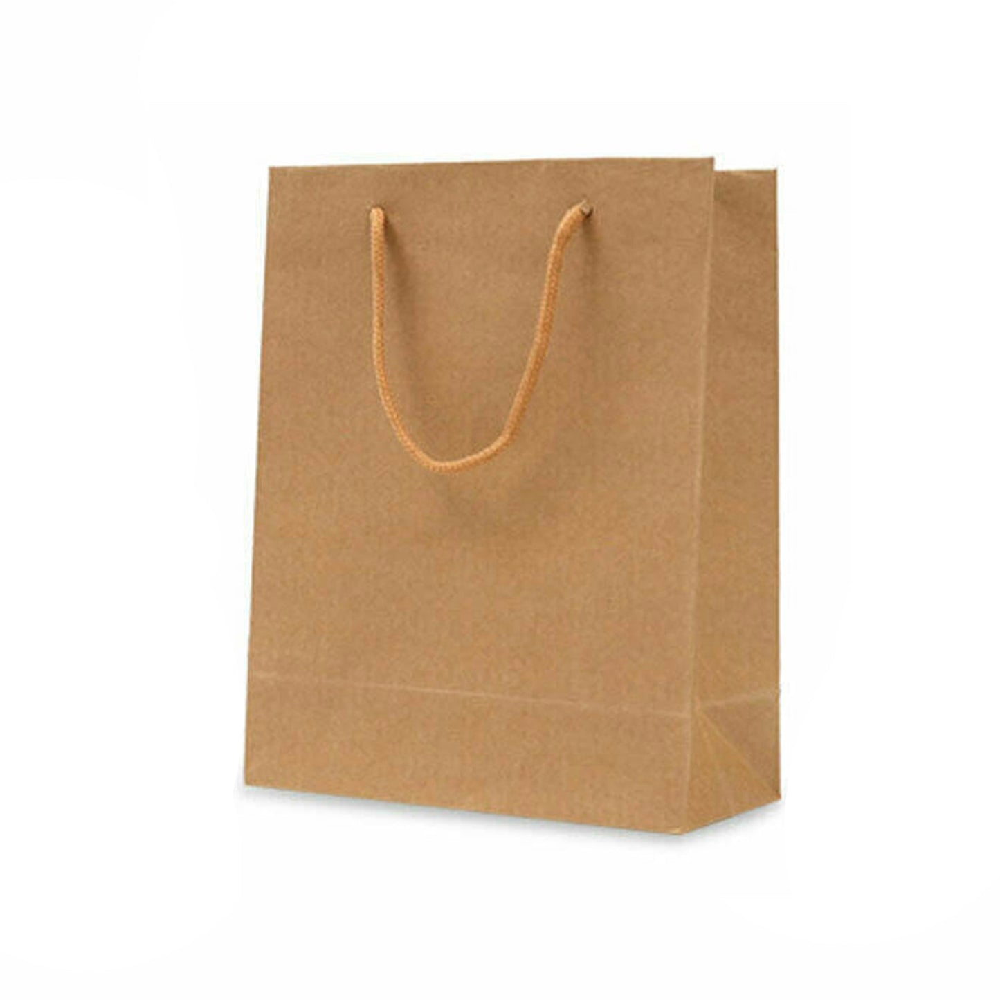 50pcs Bulk Kraft Paper Bags with Rope Handles Gift Shopping Carry Craft