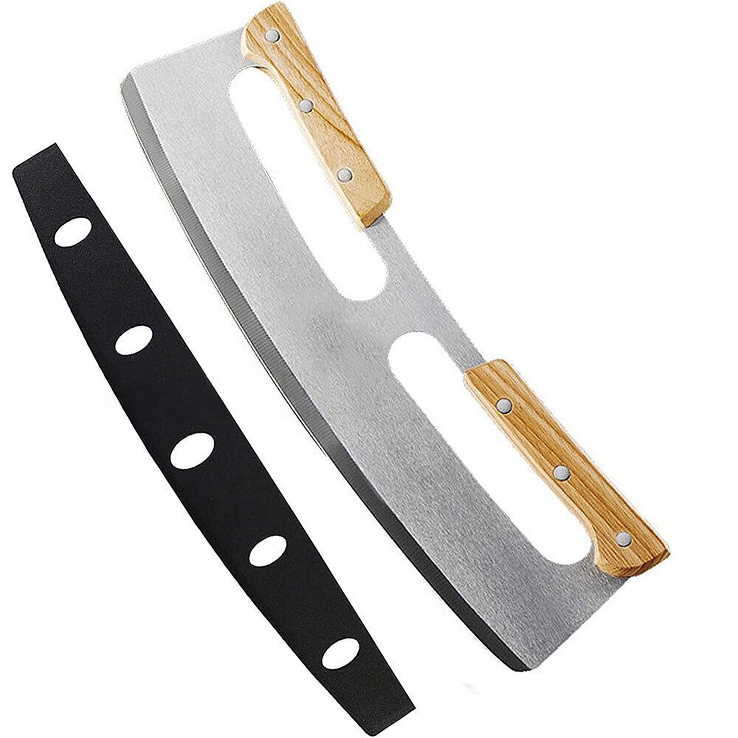 Protective Rocker Blade Slicer for Pizza Stainless Steel with Cover