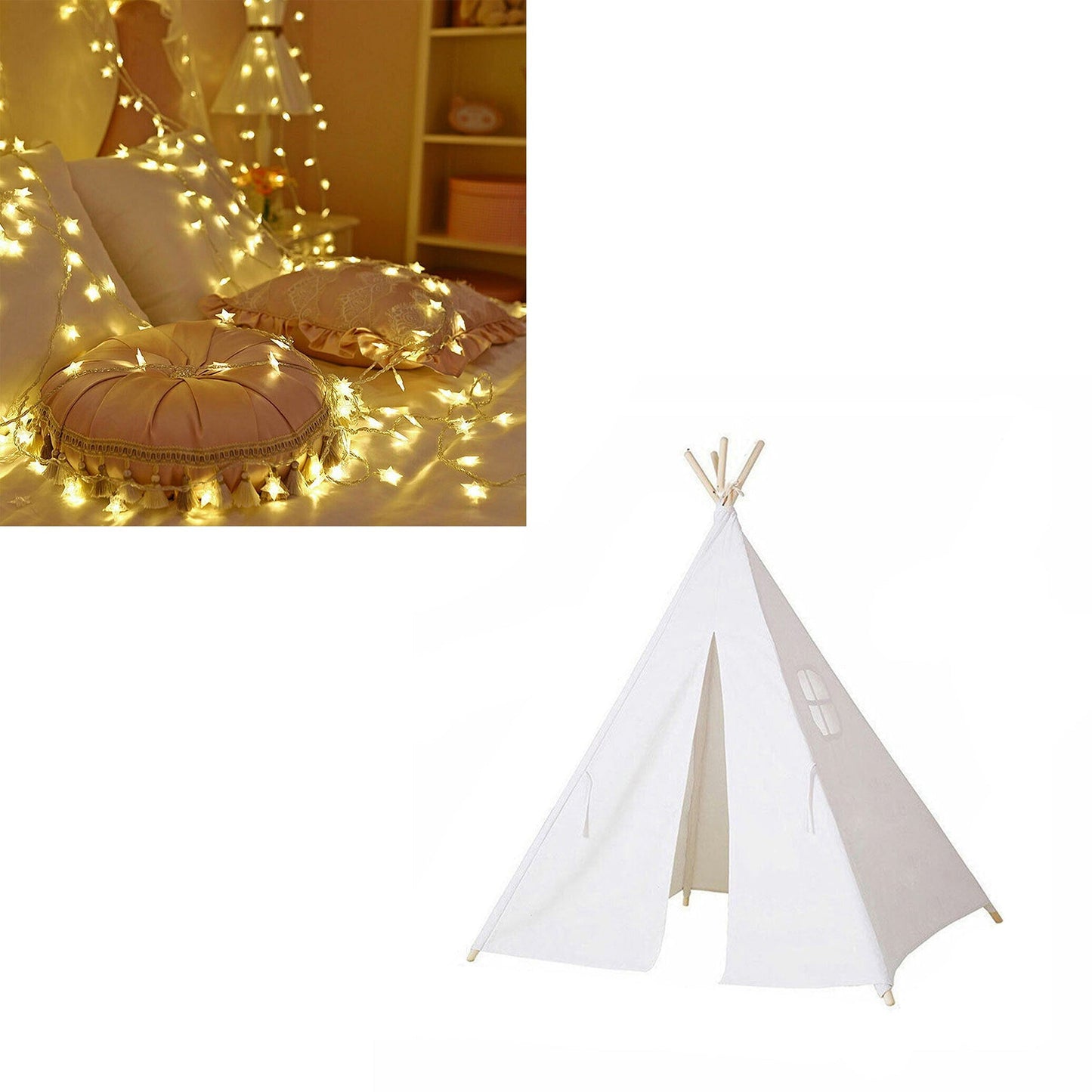 110cm Indoor Outdoor Castle Cubby Playhouse Play Teepee Kids Tent