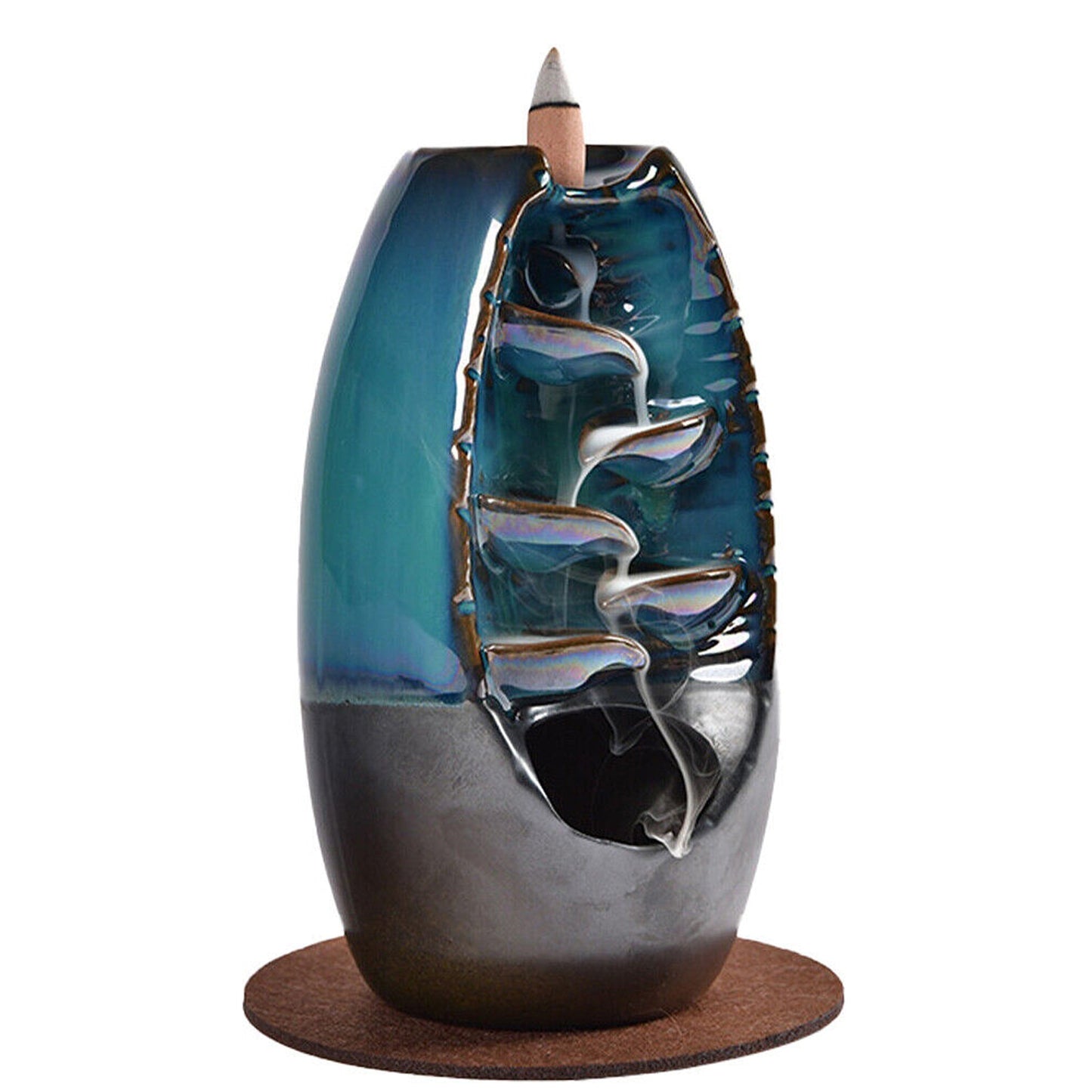 Ceramic Mountain Waterfall Smoke Backflow Incense Burner
