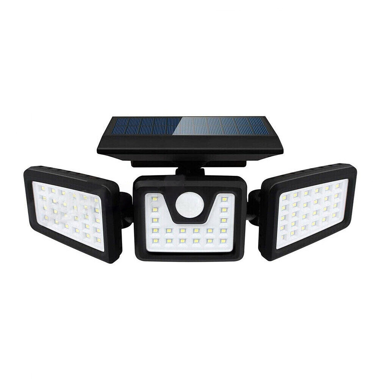 LED Solar Motion Sensor Security Light Outdoor 3 Head Wall Flood Lamp