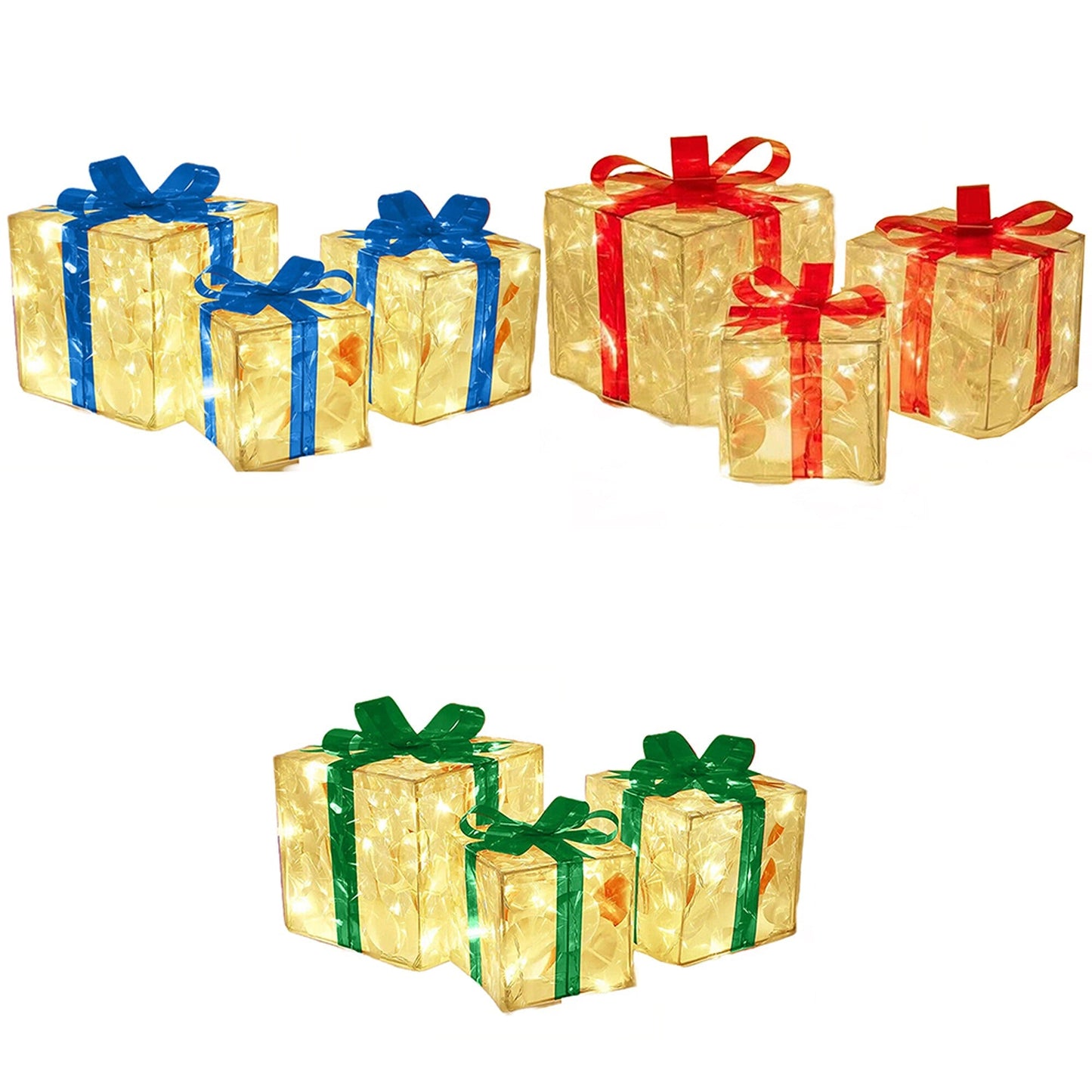 Christmas Decoration Gift Boxes with LED Light-Up Home Decor
