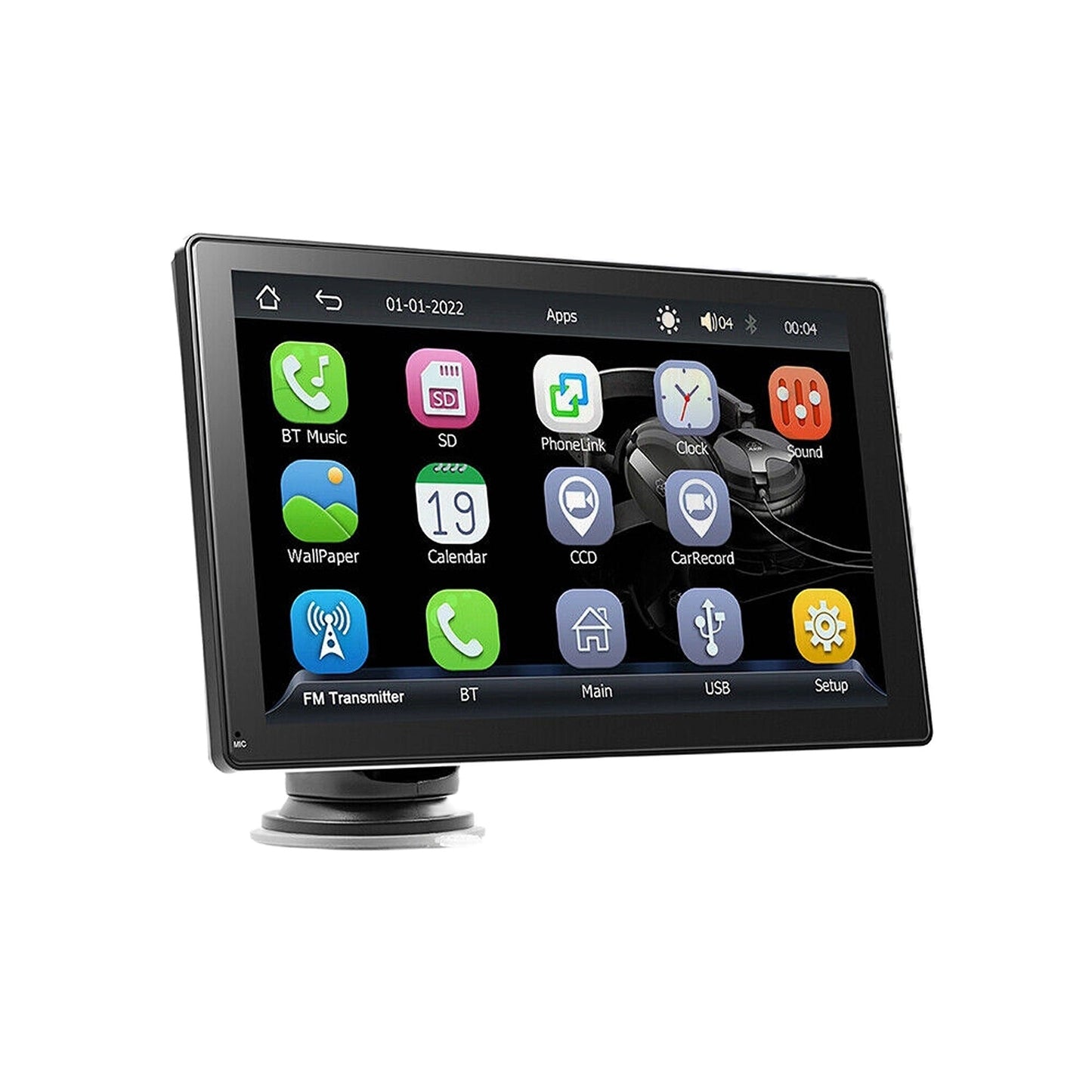 9in Portable Car Radio with Apple Carplay Android Auto and Bluetooth FM
