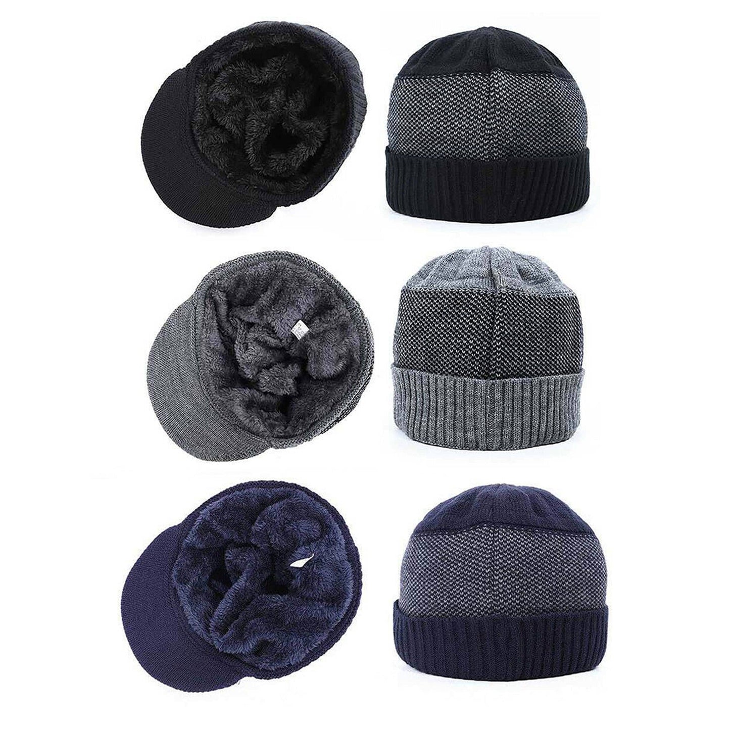 Men and Women Winter Beanie Hat and Scarf Set Fleece Warm Snow Ski Cap