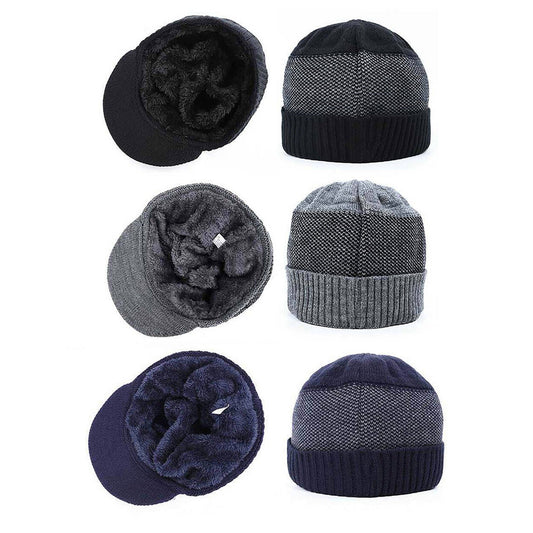 Men and Women Winter Beanie Hat and Scarf Set Fleece Warm Snow Ski Cap