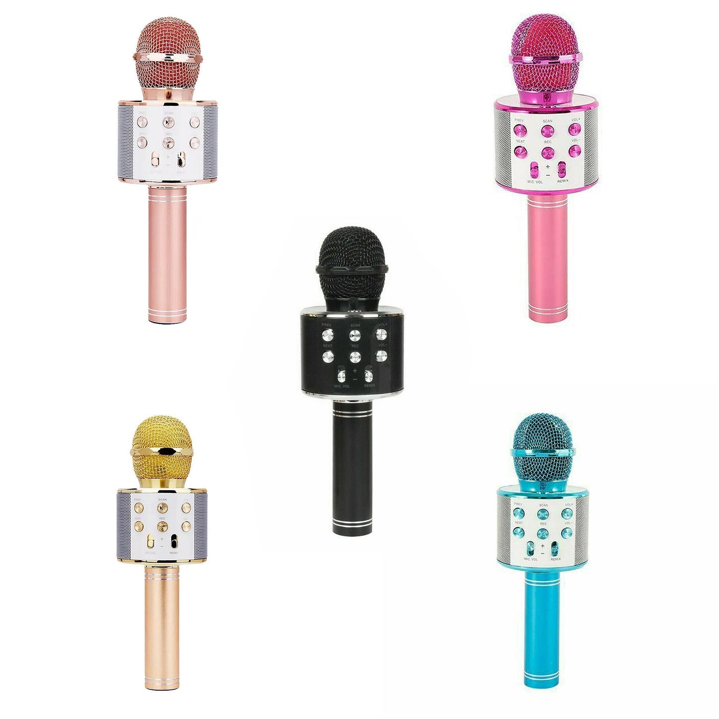 Wireless Bluetooth Handheld Karaoke Microphone with Speaker USB Mic