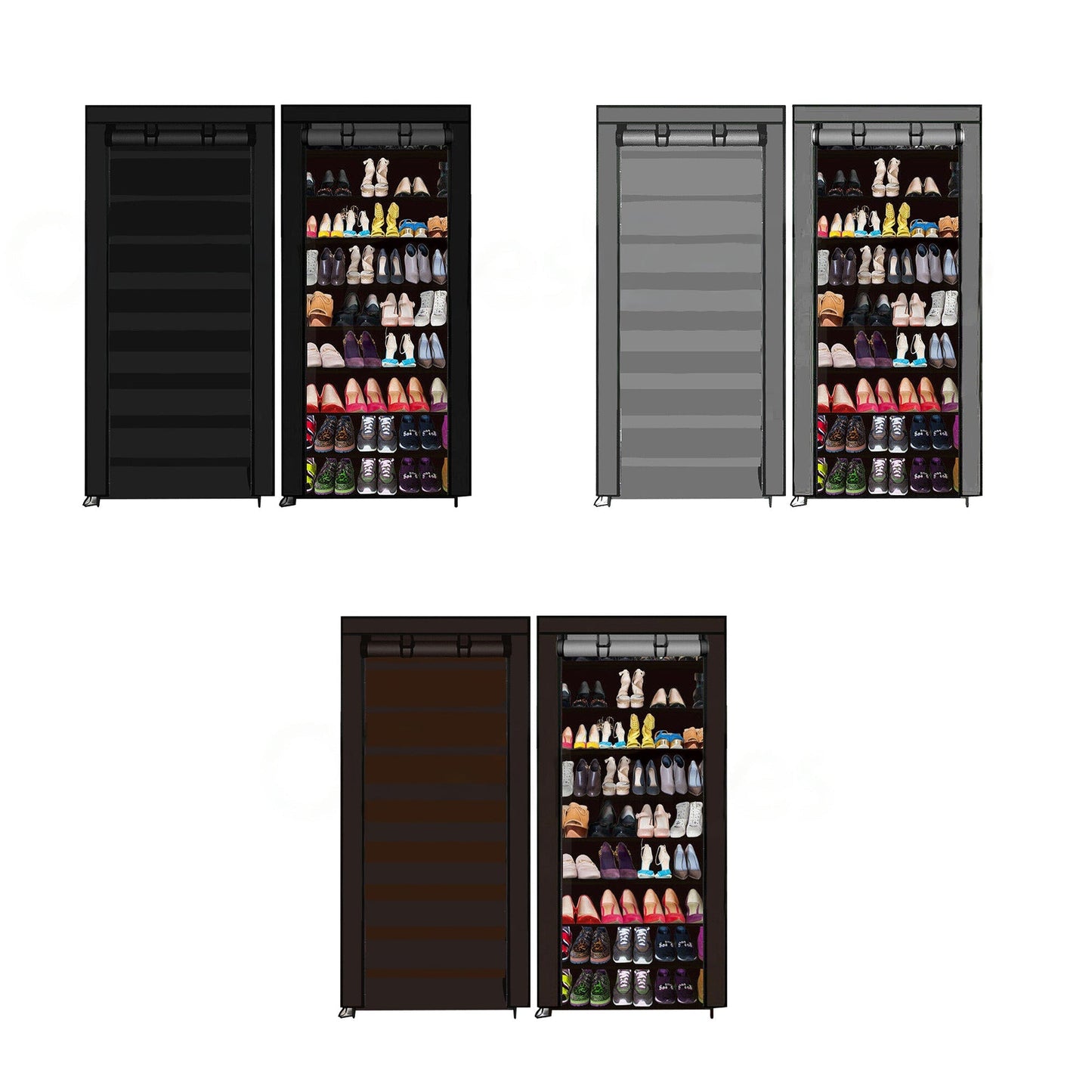 Portable Shoe Rack Cabinet 45 Pairs Storage with Cover