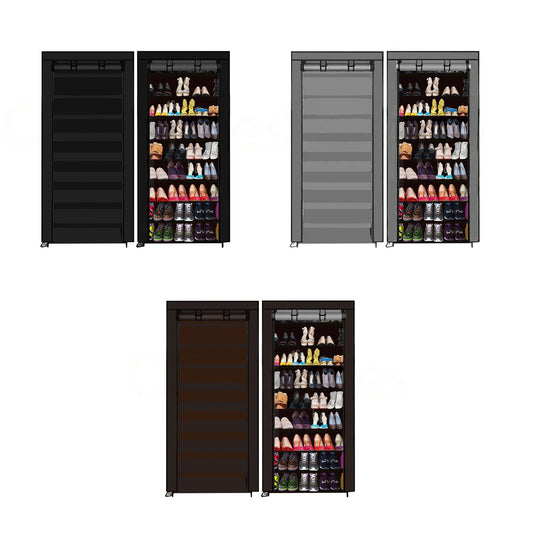 Portable Shoe Rack Cabinet 45 Pairs Storage with Cover