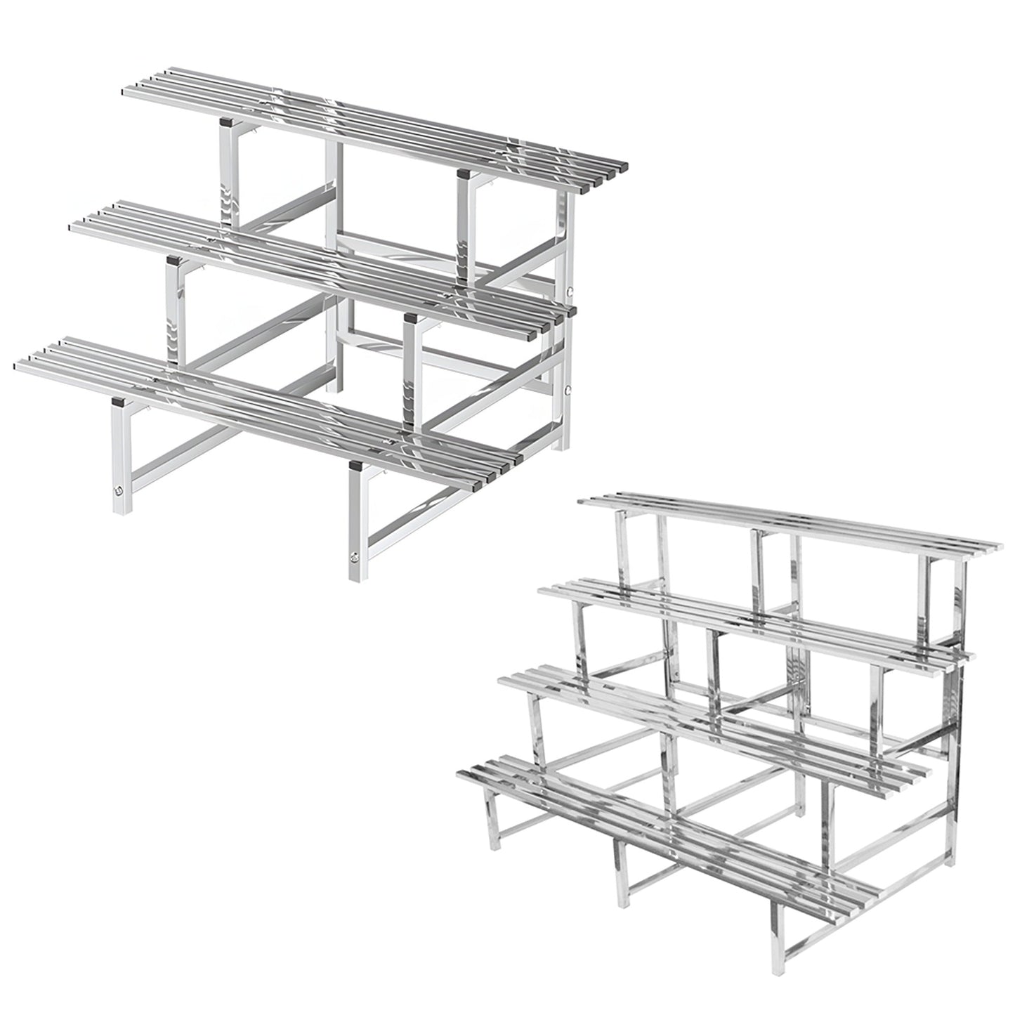Large Stainless Steel Plant Stand Chrome Garden Pot Rack