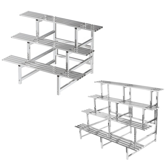 Large Stainless Steel Plant Stand Chrome Garden Pot Rack