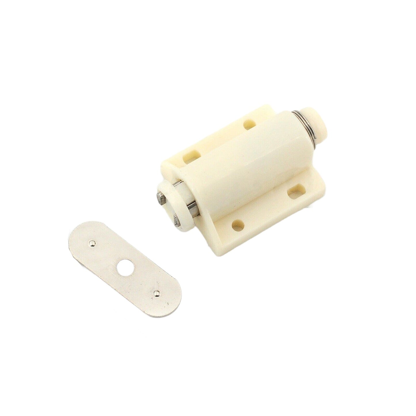 White Magnetic Touch Latch Push To Open Drawer Cabinet Door Catch Lock Set