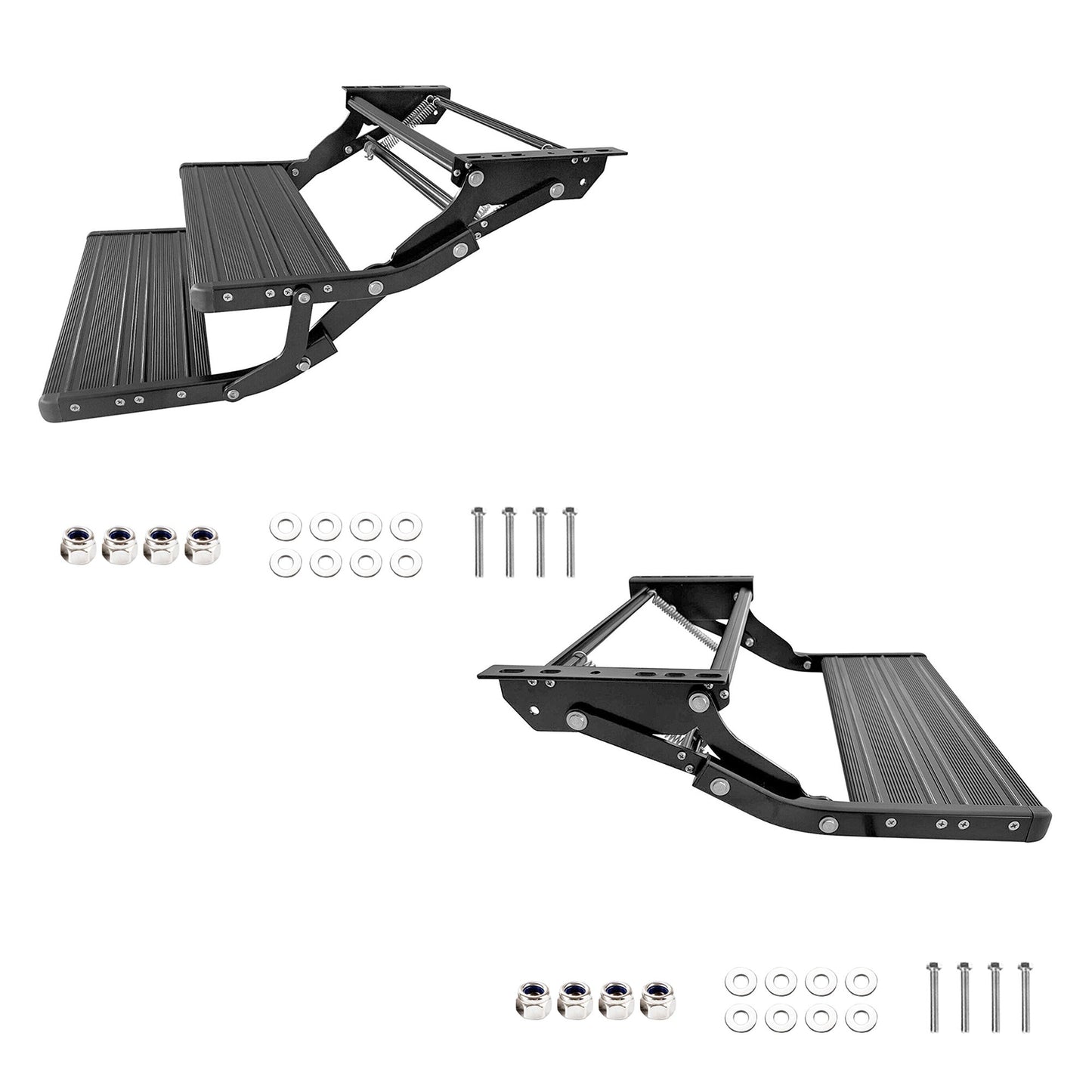 Double Step Folding Caravan Trailer Aluminum Pull Out RV Single Step