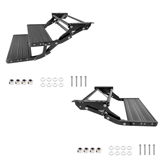 Double Step Folding Caravan Trailer Aluminum Pull Out RV Single Step