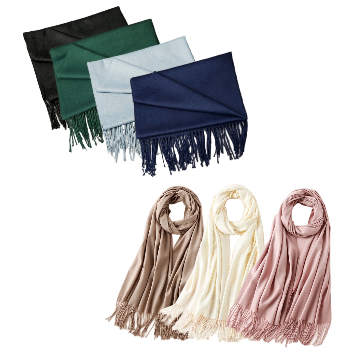 Women Oversized Cashmere Pashmina for Winter Soft Head Wrap Cloak