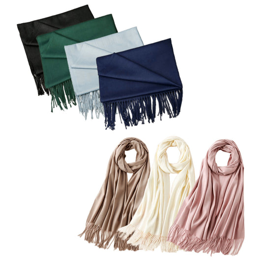 Women Oversized Cashmere Pashmina for Winter Soft Head Wrap Cloak