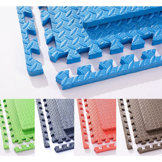 12pcs EVA Foam Gym Floor Mats Heavy Duty Interlocking Tiles
