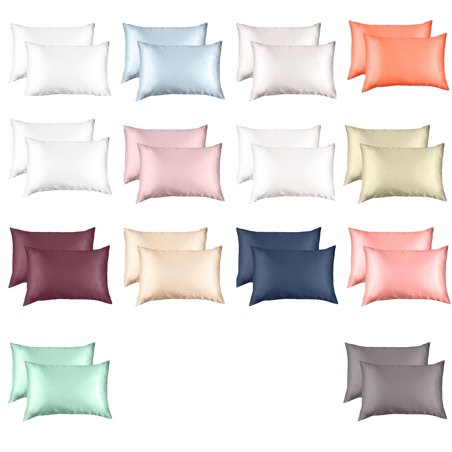 Hypoallergenic Mulberry Silk Pillowcase Twin Pack Soft and Comfortable