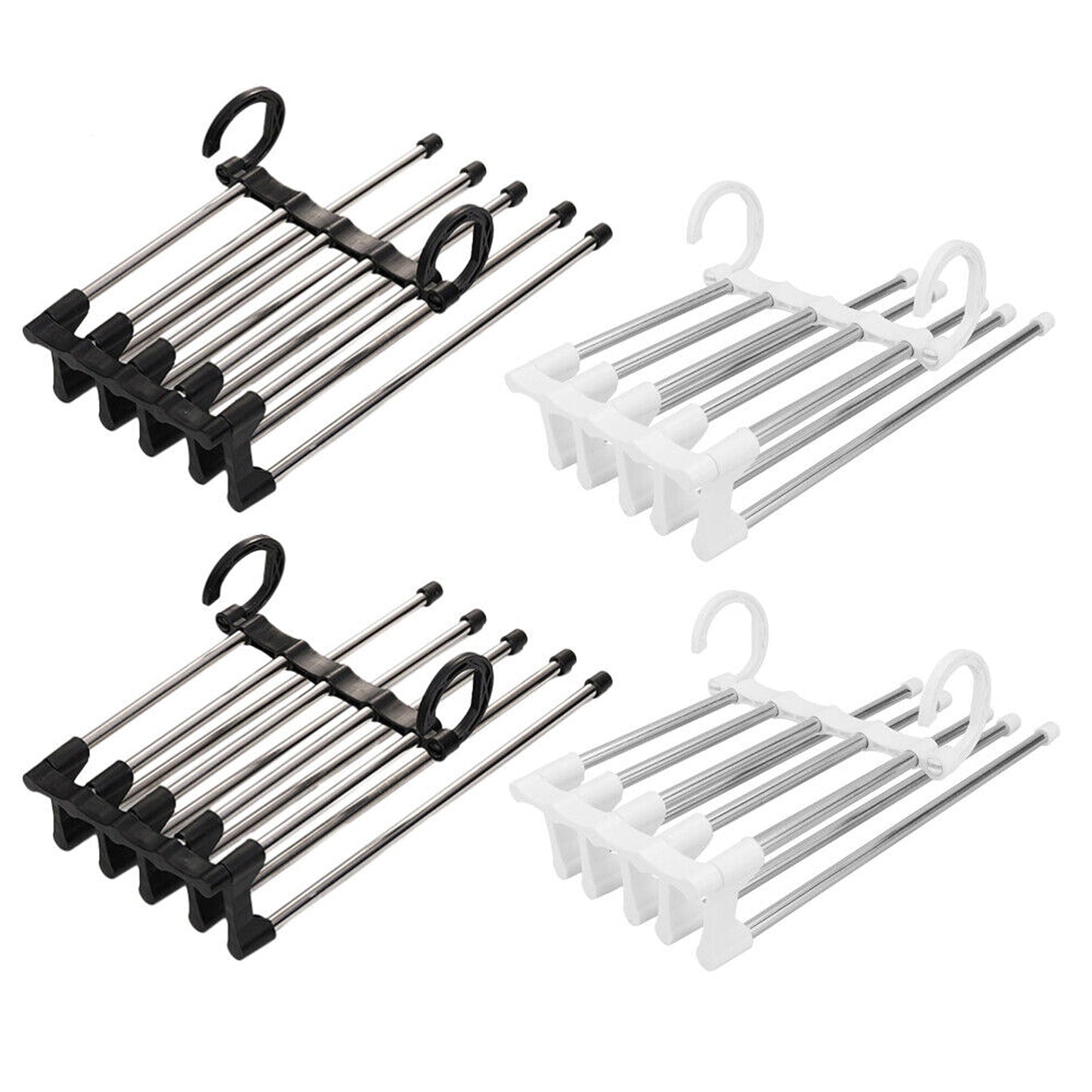 4pcs Stainless-Steel Multi-functional Pants Rack Magic Wardrobe Hanger