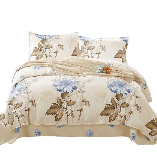 Floral Pattern Bedding Set Soft Quilt Duvet Cover for Queen and King Size Beds