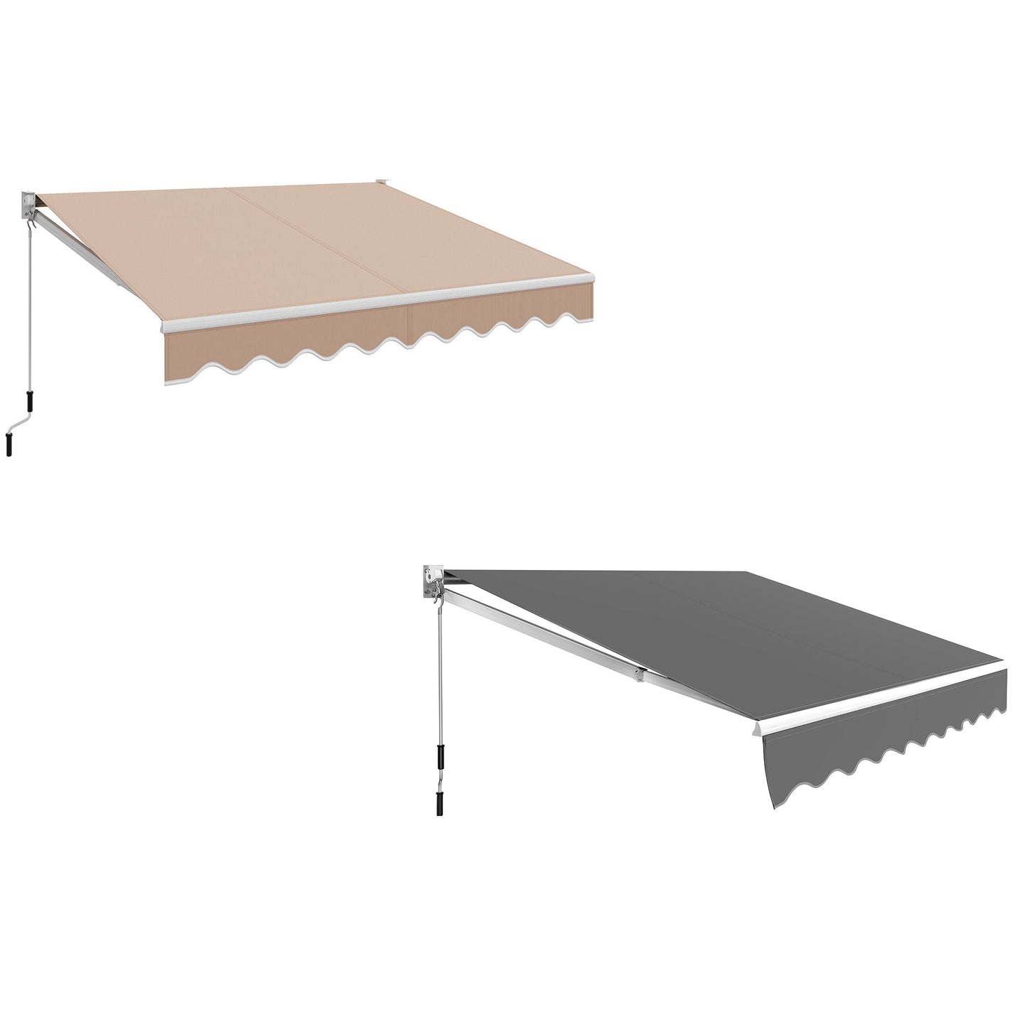 Manual Outdoor Sunshade Canopy Awning with Retractable Folding Arm