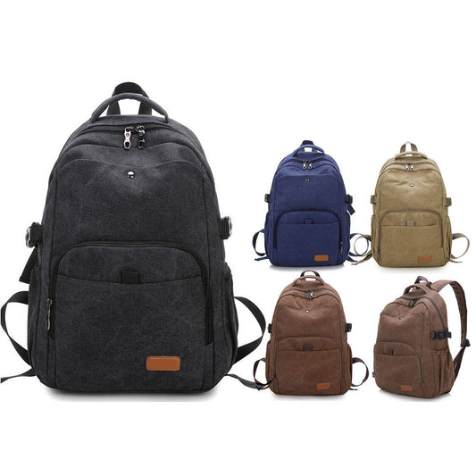 Large Canvas Backpack for Laptops School Travel Bag for Men and Women