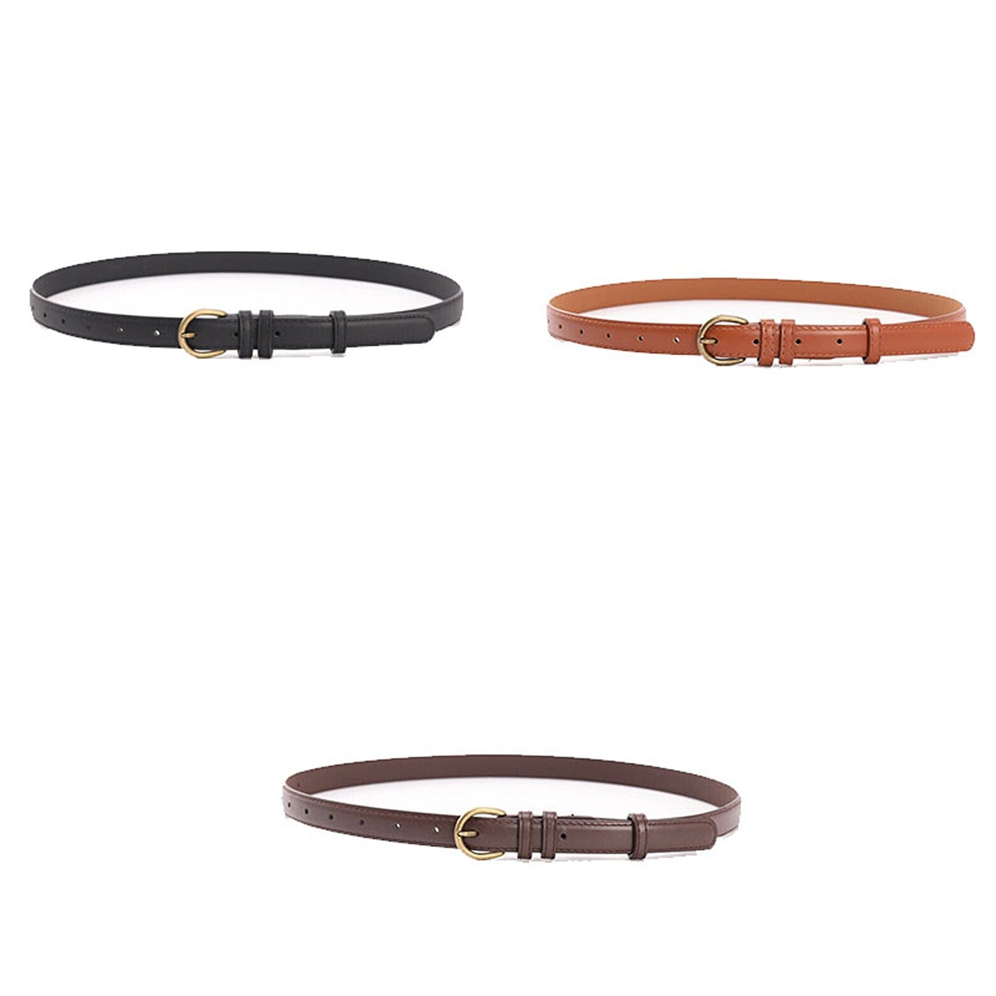Women Decorative Thin PU Leather Belt for Jeans and Dresses
