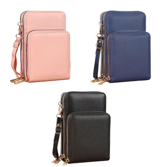 Touch Screen RFID Blocking Crossbody Phone Purse for Women with Strap