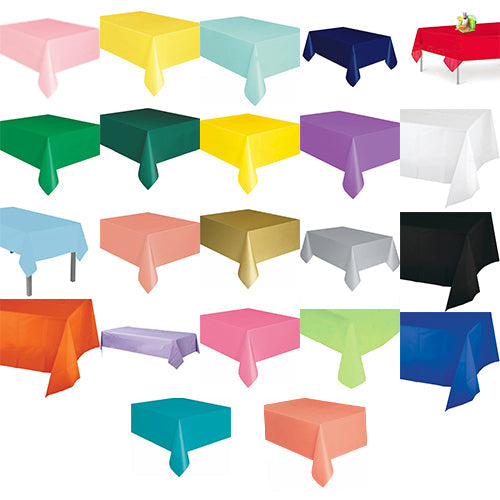 Colorful Plastic Tablecloth for Parties Rectangle Birthday Cover